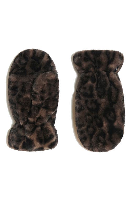 Apparis Coco Leopard Faux Fur Gloves in Dark Leopard 