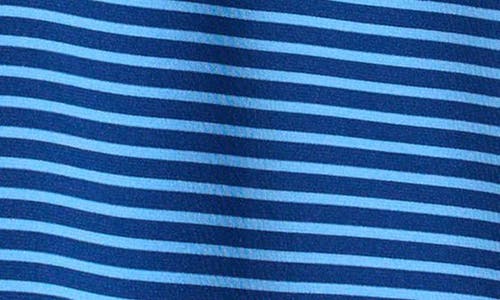 Shop Vineyard Vines Kids' Bradley Stripe Stretch Polo In Stp Blue Bay/oc Brz