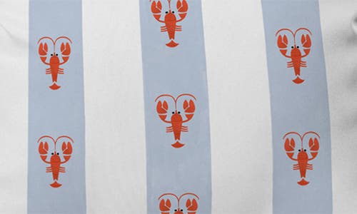 Deny Designs Stripe & Lobster Print Throw Pillow In Blue Lobster