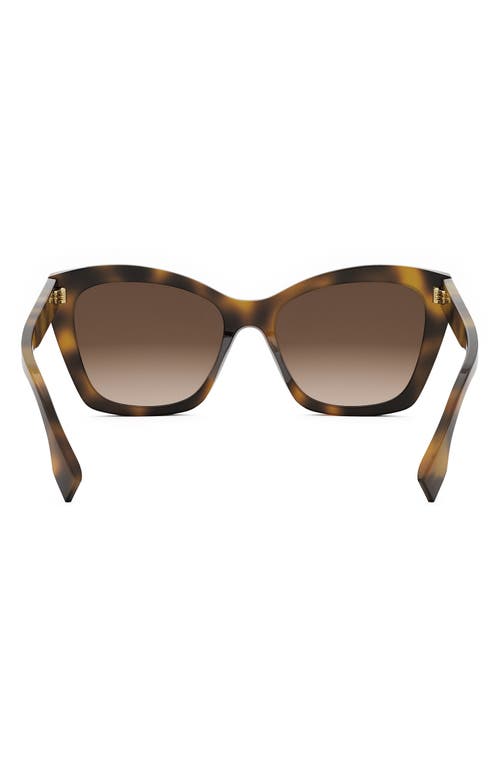 Shop Fendi ' Lettering 55mm Gradient Square Sunglasses In Blonde Havana/gradient Brown