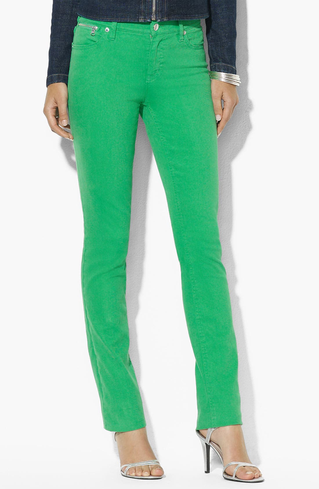 Lauren Ralph Lauren Slim Straight Leg Colored Jeans (Petite)