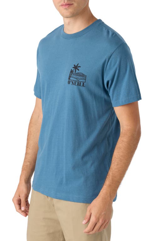 O'neill Sun Waves Cotton Graphic T-shirt In Real Teal