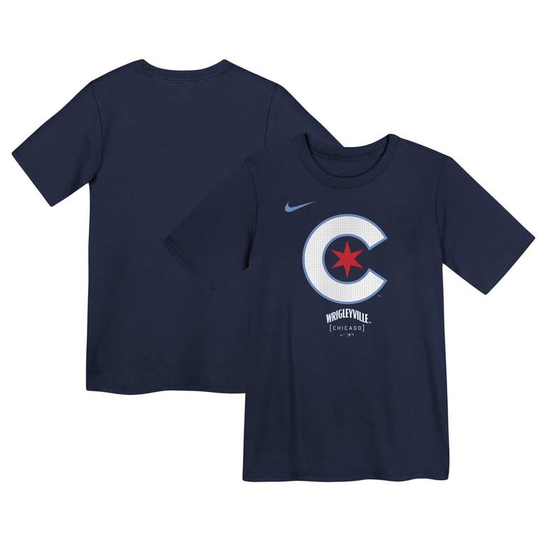 Shop Nike Preschool  Navy Chicago Cubs City Connect Large Logo T-shirt