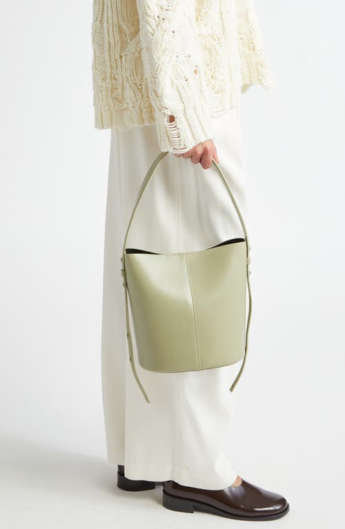 Yvonne Kone Yvonne Koné Little Leo Leather Bucket Bag In Vitello Salvia