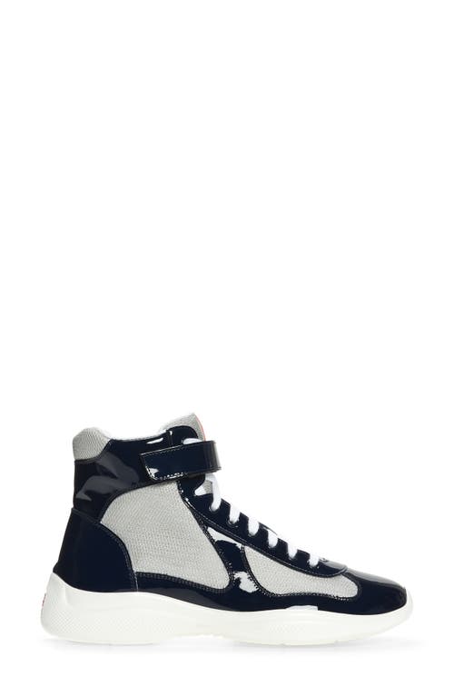 Shop Prada America's Cup Bike High Top Sneaker In Royal/argento