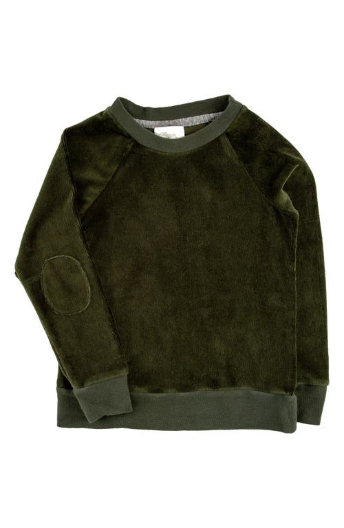 Shop Miki Miette Kids' Iggy Corduroy Sweatshirt In Evergreen