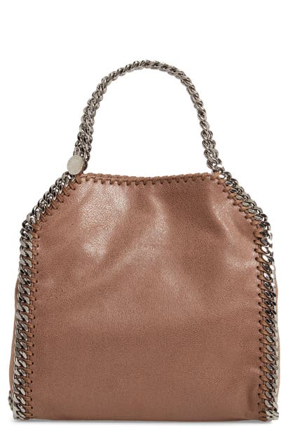 Stella Mccartney 'mini Falabella - Shaggy Deer' Faux Leather Tote - Brown In Dark Taupe