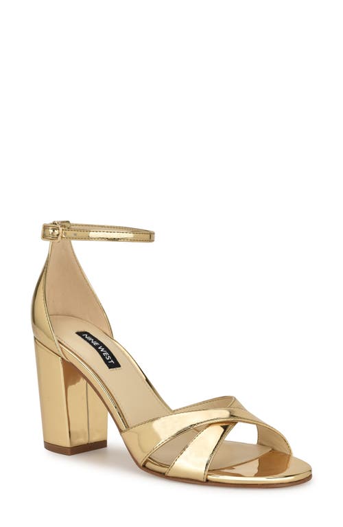 Nine West Saile Ankle Strap Sandal In Gold