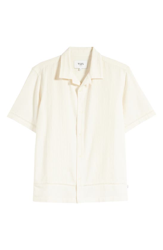 Shop Wax London Newton Pintuck Cotton & Linen Button-up Shirt In White