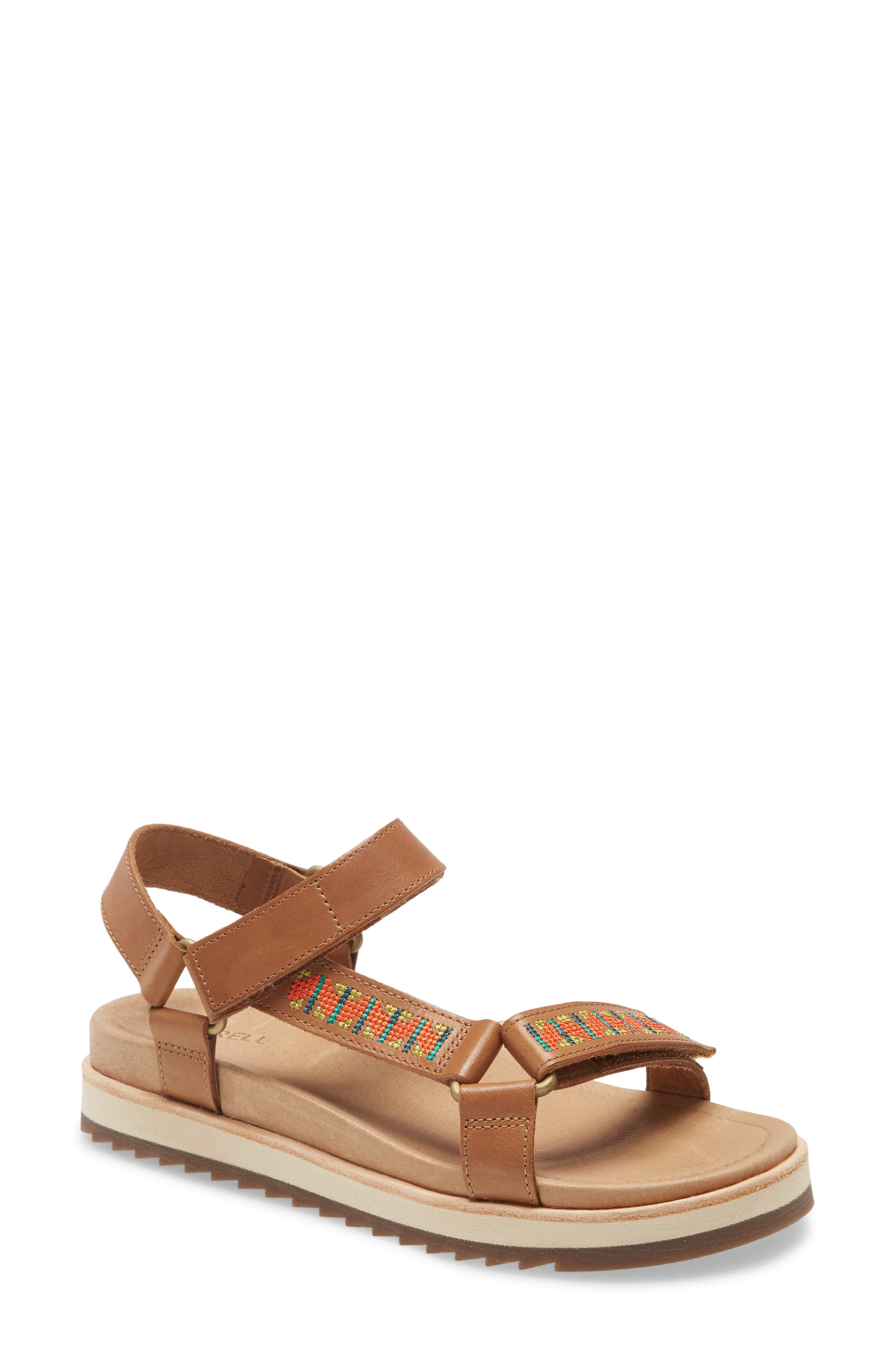 Merrell Juno Strap Sandal In Tobacco Leather