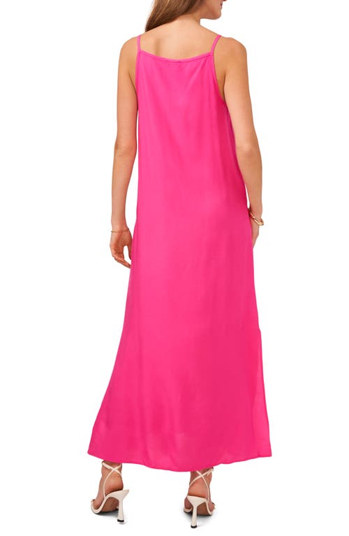 Shop Vince Camuto Square Neck Maxi Slipdress In Hot Pink