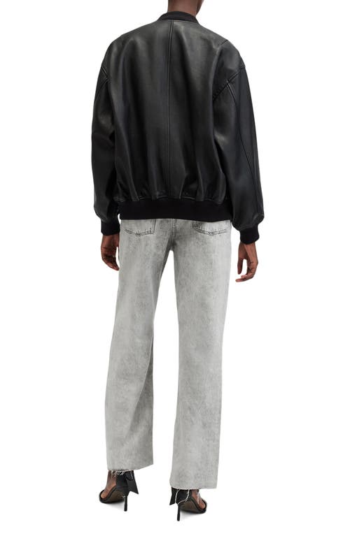 Shop Allsaints Wendel Raw Hem Ankle Straight Leg Jeans In Anthracite Grey