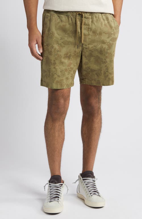 Floral Deck Shorts in Olive Twisted Paisley