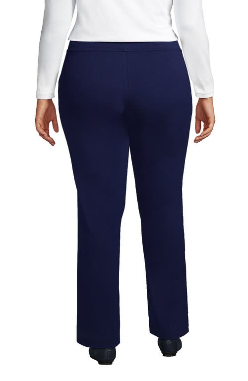 Shop Lands' End Plus Size Starfish Mid Rise Straight Leg Pants In Deep Sea Navy