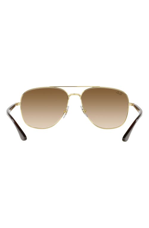 Ray Ban Ray-ban 56mm Gradient Square Sunglasses In Arista/clear Gradient Brown