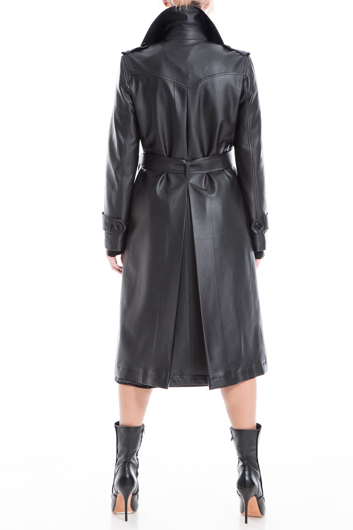 leather double breasted trench coat