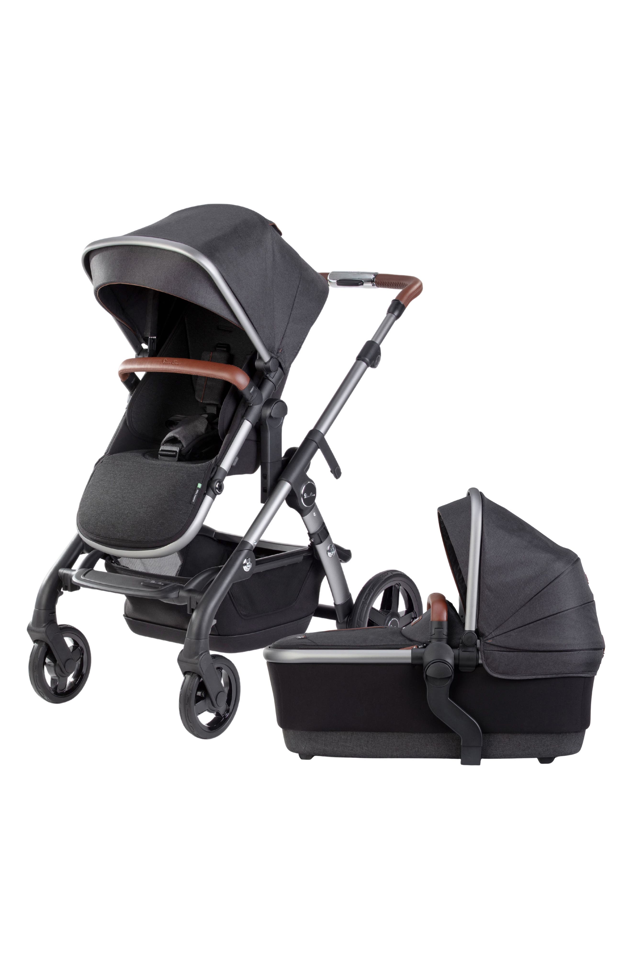 silver baby stroller