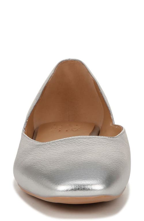 Naturalizer Cody Skimmer Flat In Silver Croc Pattern Leather