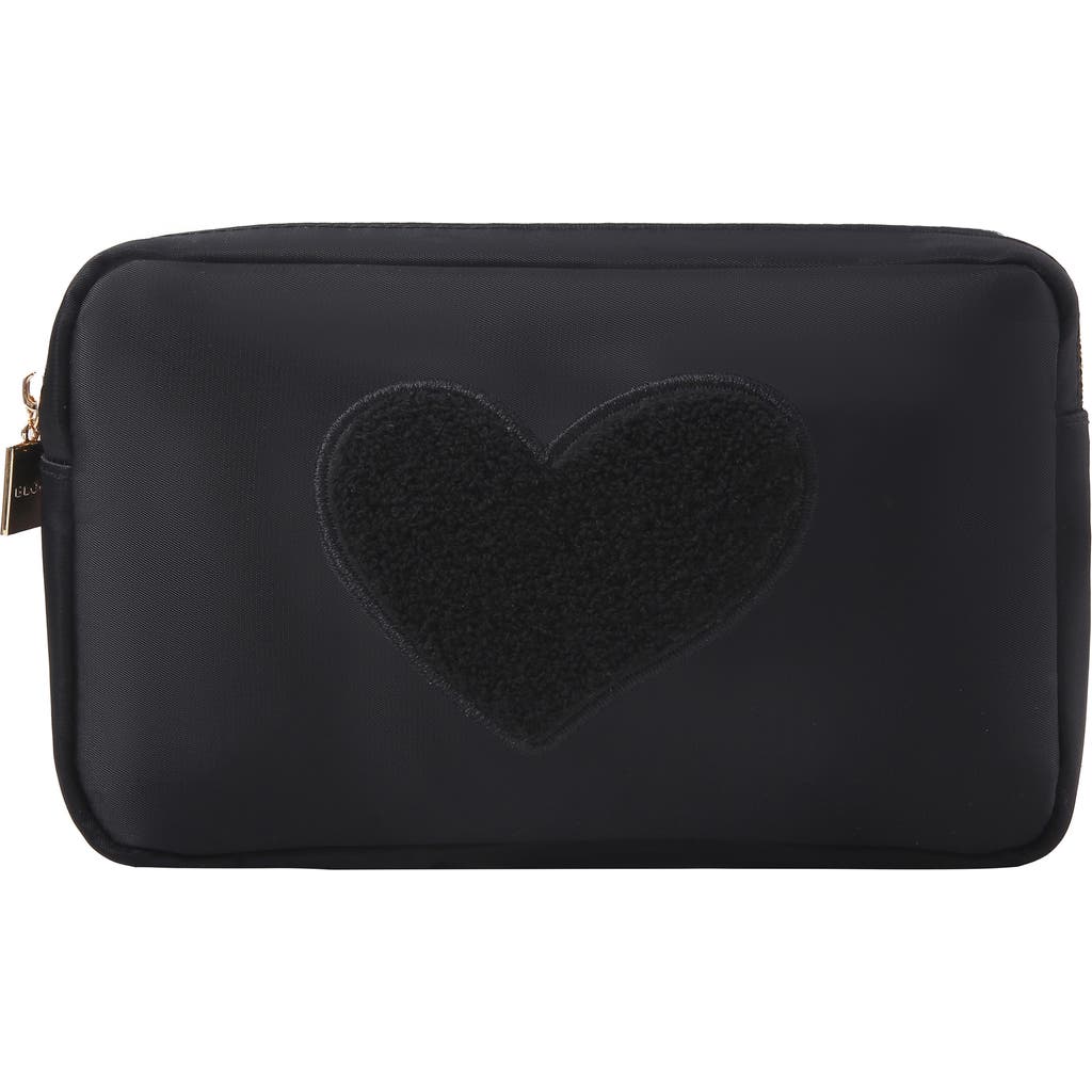 Bloc Bags Medium Heart Cosmetic Bag In Black/black
