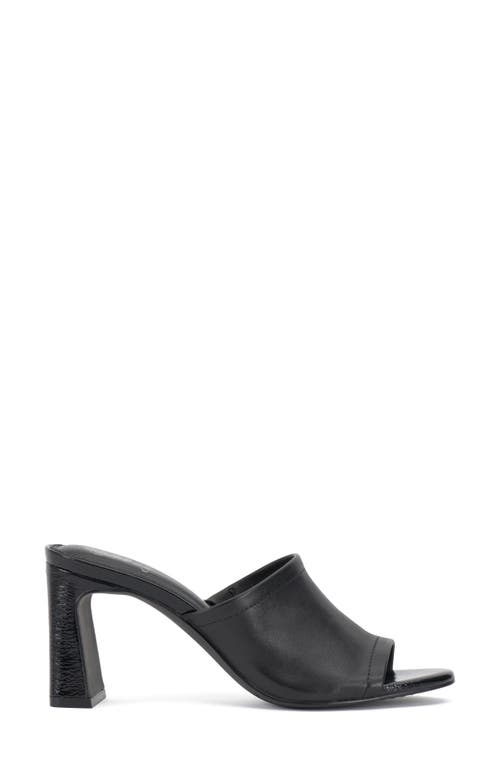 Vince Camuto Womens Leather Wedge Heel Slide Sandals In Black