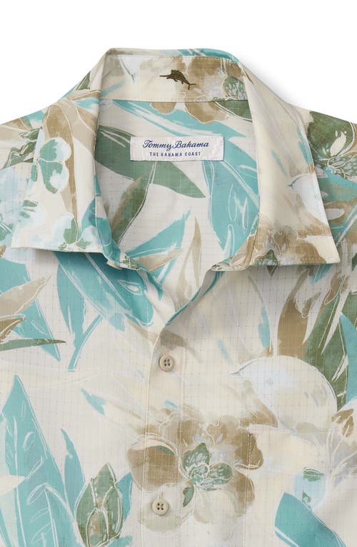 Shop Tommy Bahama Bahama Coast Jungle Haven Floral Islandzone® Short Sleeve Button-up Shirt In Warm Mist