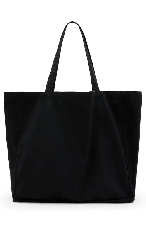 Allsaints Large Tierra Canvas Tote Bag In Black/white