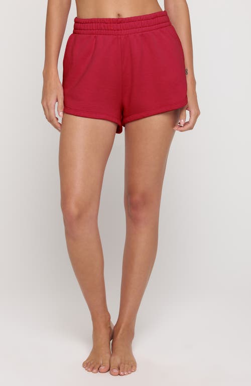 Shop Spiritual Gangster Sadie Cotton Blend Sweat Shorts In Berry