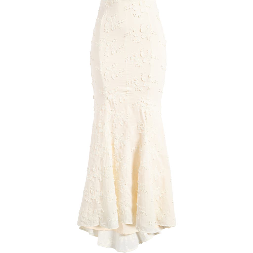 House Of Cb Veronica Floral Mermaid Maxi Skirt In Ivory