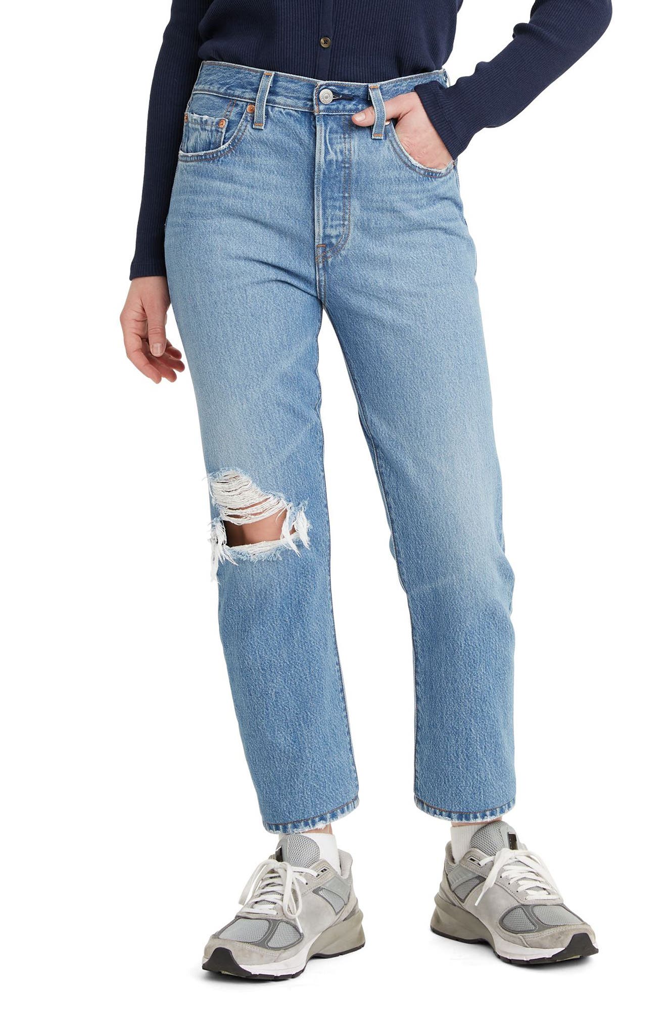 levis 501 ripped jeans womens