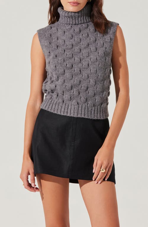 Astr The Label Pattern Turtleneck Sweater Vest In Grey