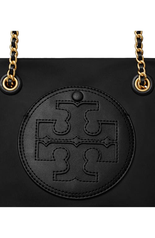Tory Burch Ella Small Leather Chain Shoulder Bag In Black
