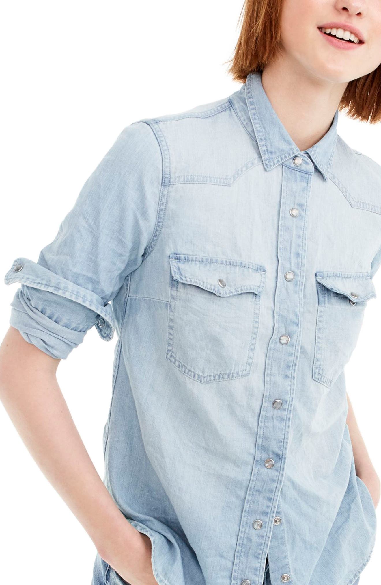 j crew western shirt