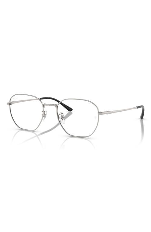 Ray Ban Ray-ban 53mm Irregular Optical Glasses In Silver