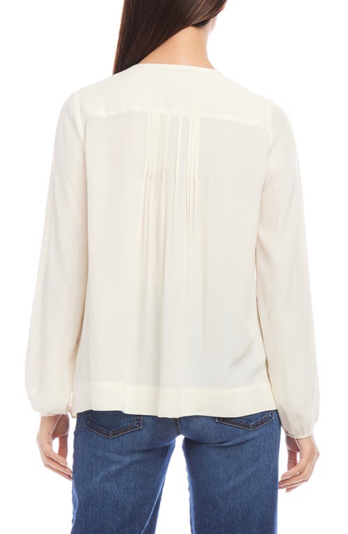 Shop Karen Kane Pintuck Pleated Crepe Top In Ivory