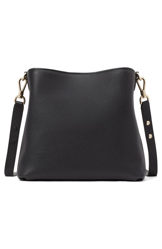 Shop Kate Spade Hudson Pebble Leather Shoulder Bag In Black