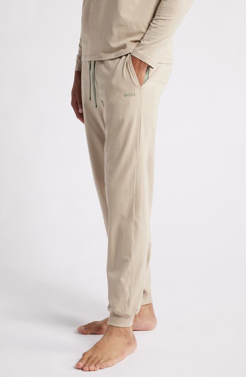 Shop Hugo Boss Boss Mix Match Pajama Joggers In Light Beige