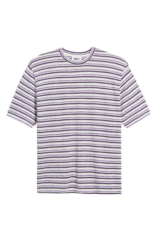 Shop Krost Stripe Oversize Cotton T-shirt In Grape Royale
