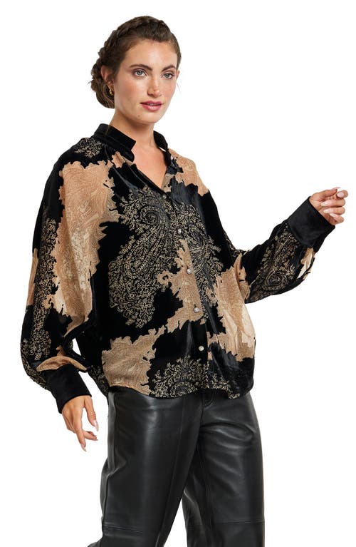 CIEBON CIEBON LEXI PRINT VELVET SHIRT 