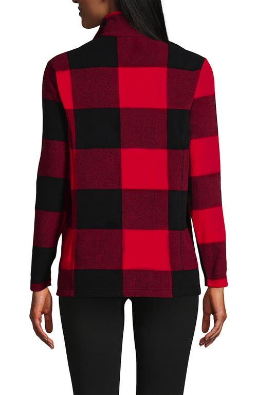 Shop Lands' End Anyweather Fleece Quarter Zip Pullover In Heritage Red Buffalo Check