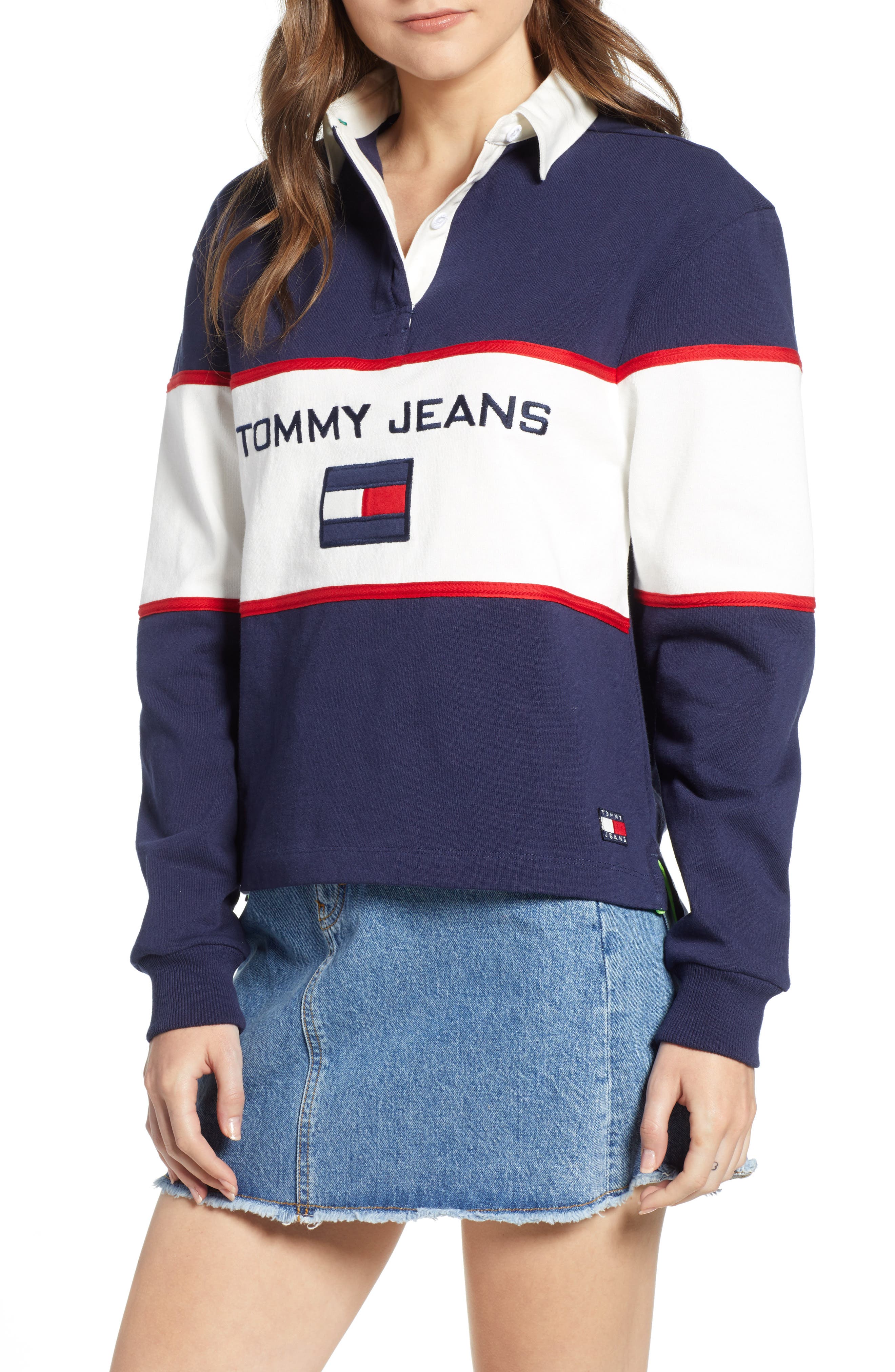 tommy jeans 90s rugby shirt