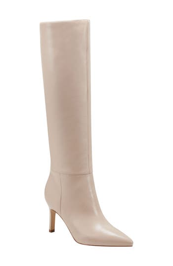 Marc Fisher Ltd Georgiey Pointed Toe Knee High Boot In Light Natural