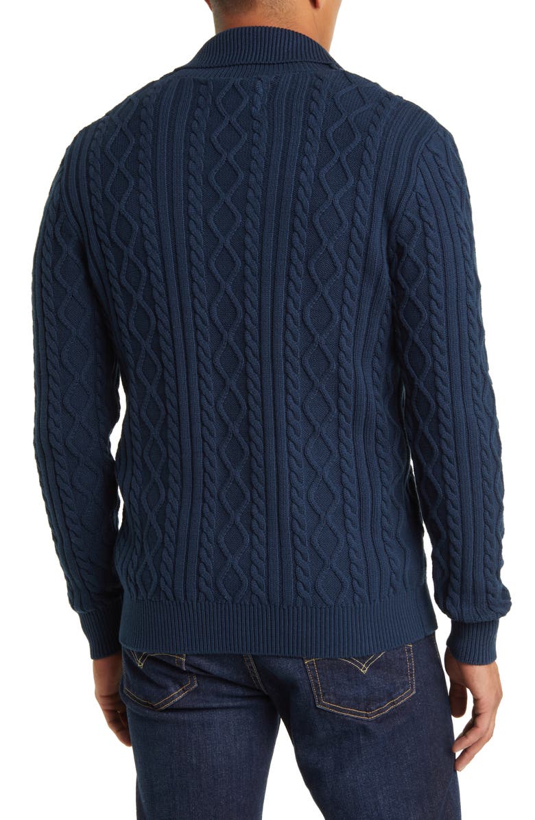 Schott NYC Cable Stitch Cotton Cardigan | Nordstrom
