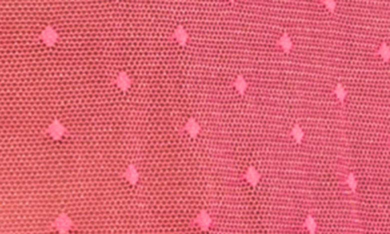 Oh La La Cheri Aphrodite Dot Mesh Chemise & G-string Set In Raspberry Sorbet
