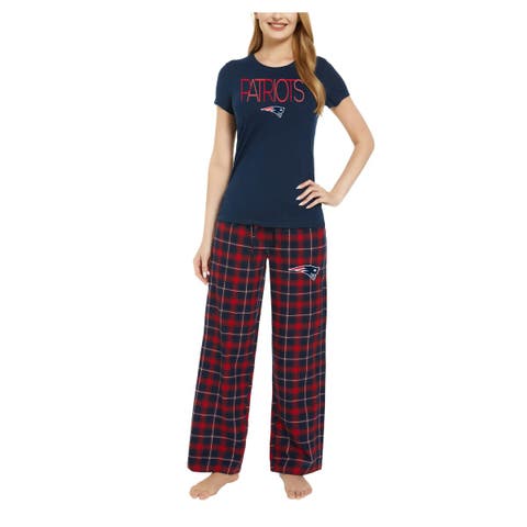 Women's Concepts Sport Navy/Red New England Patriots Arctic T-Shirt & Flannel Pants Sleep Set