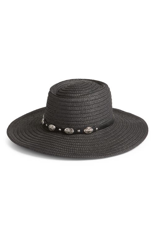 Treasure & Bond Straw Boater Hat in Black at Nordstrom