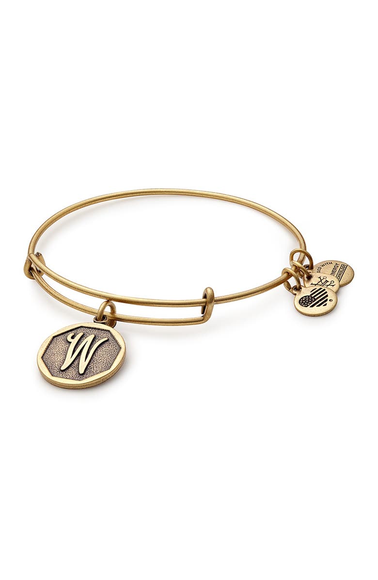 ALEX AND ANI 'Initial' Adjustable Wire Bangle, Main, color, 220