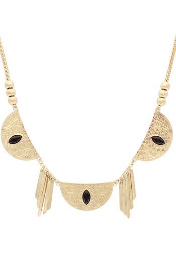 Olivia Welles Marissa Half Moon Frontal Necklace In Gold