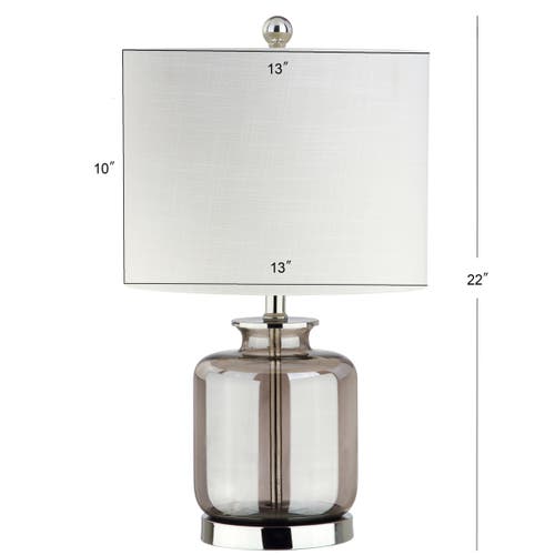 Jonathan Y Marsh Glass Led Table Lamp In Smoke Gray
