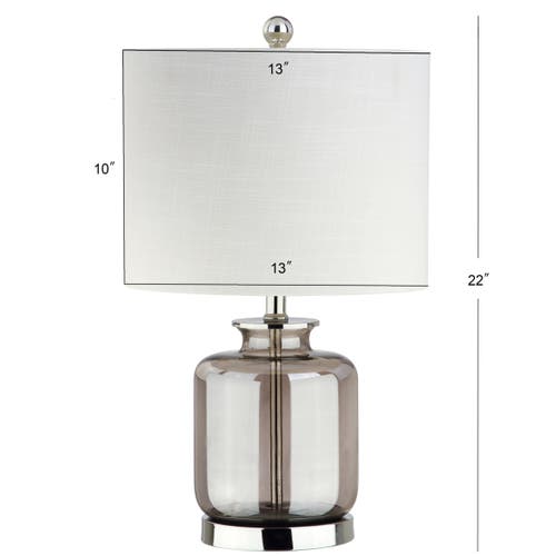 Shop Jonathan Y Marsh Glass Led Table Lamp In Smoke Gray