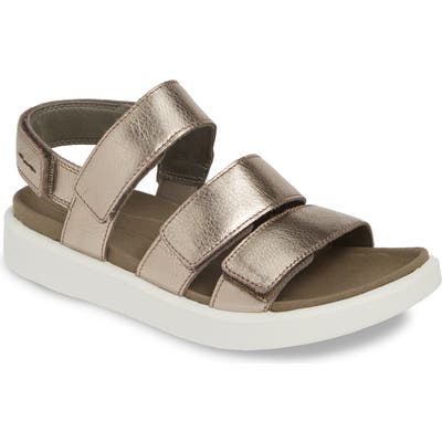 Ecco Flowt 3 Strappy Sandal, Metallic